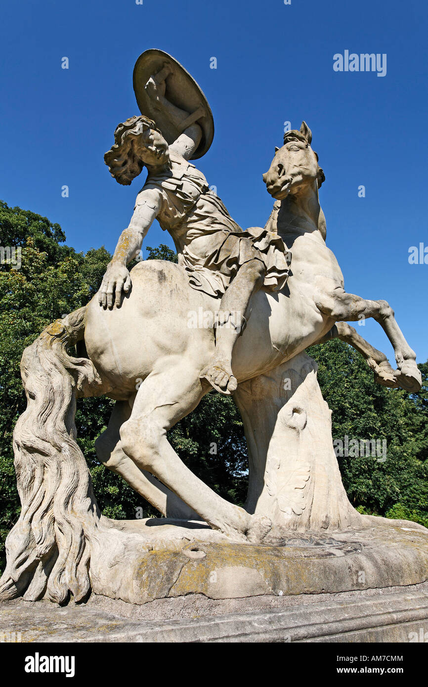 Equestrian monument of an Amazon, baroque gardens, Amazon, castle ...