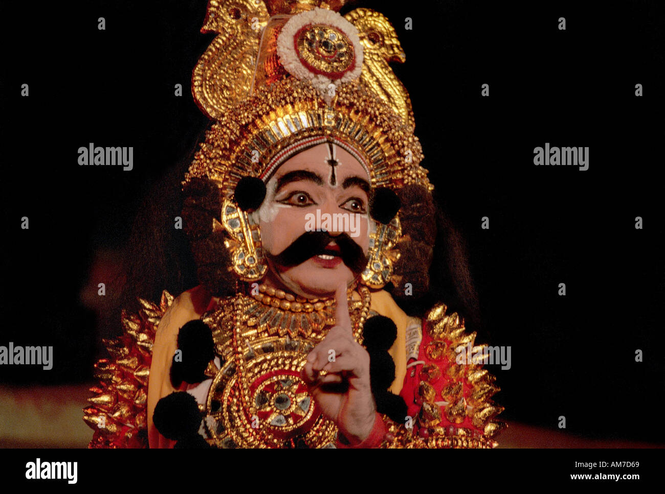 Painted artist of Yaksha Gana dance drama from Karnataka , India Stock