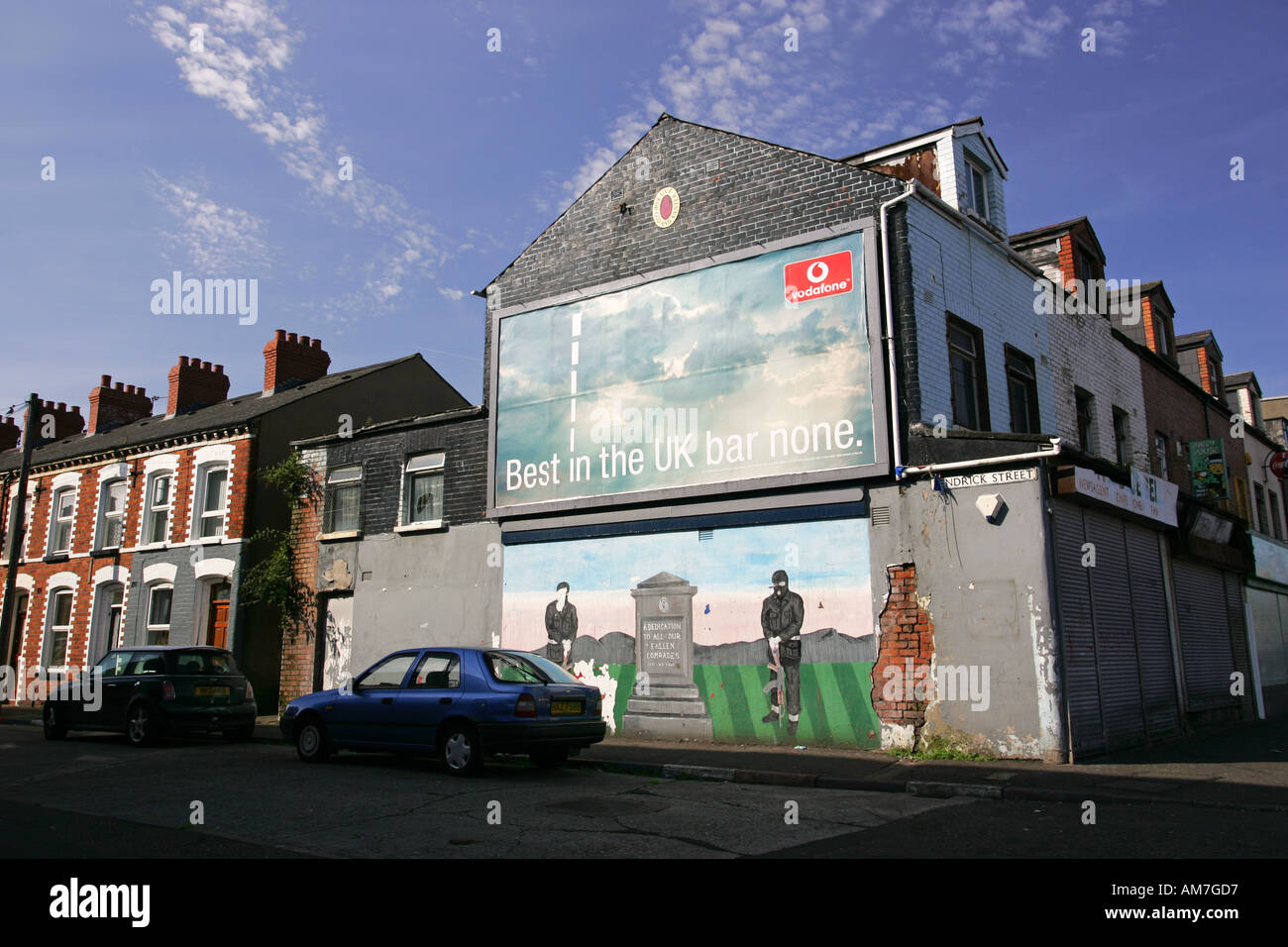 Famous tourist attraction the East Belfast Murals on Newtonards Road a