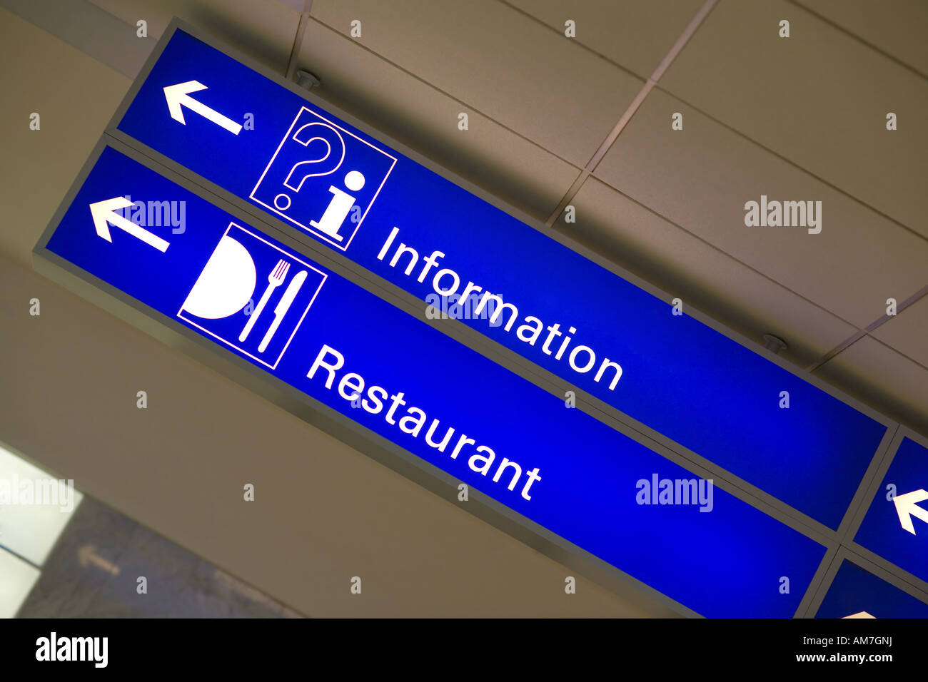 blue light information sign Stock Photo - Alamy
