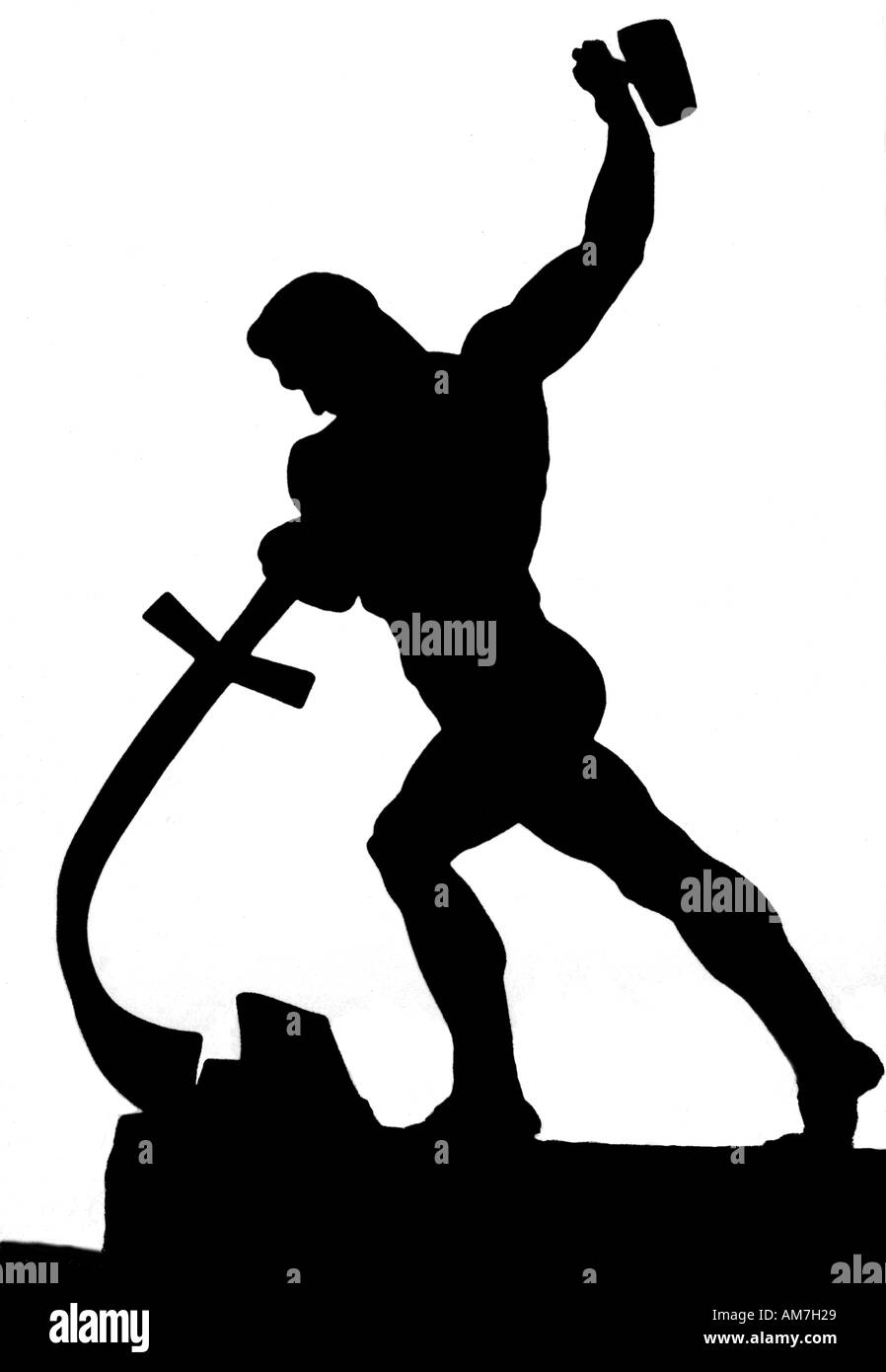 Plowshares statue united nations new hires stock photography and