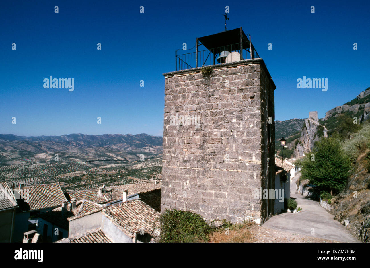 A bell tower in the village of La Iruela near Cazorla, Jaen Province, Southern Spain Stock Photo