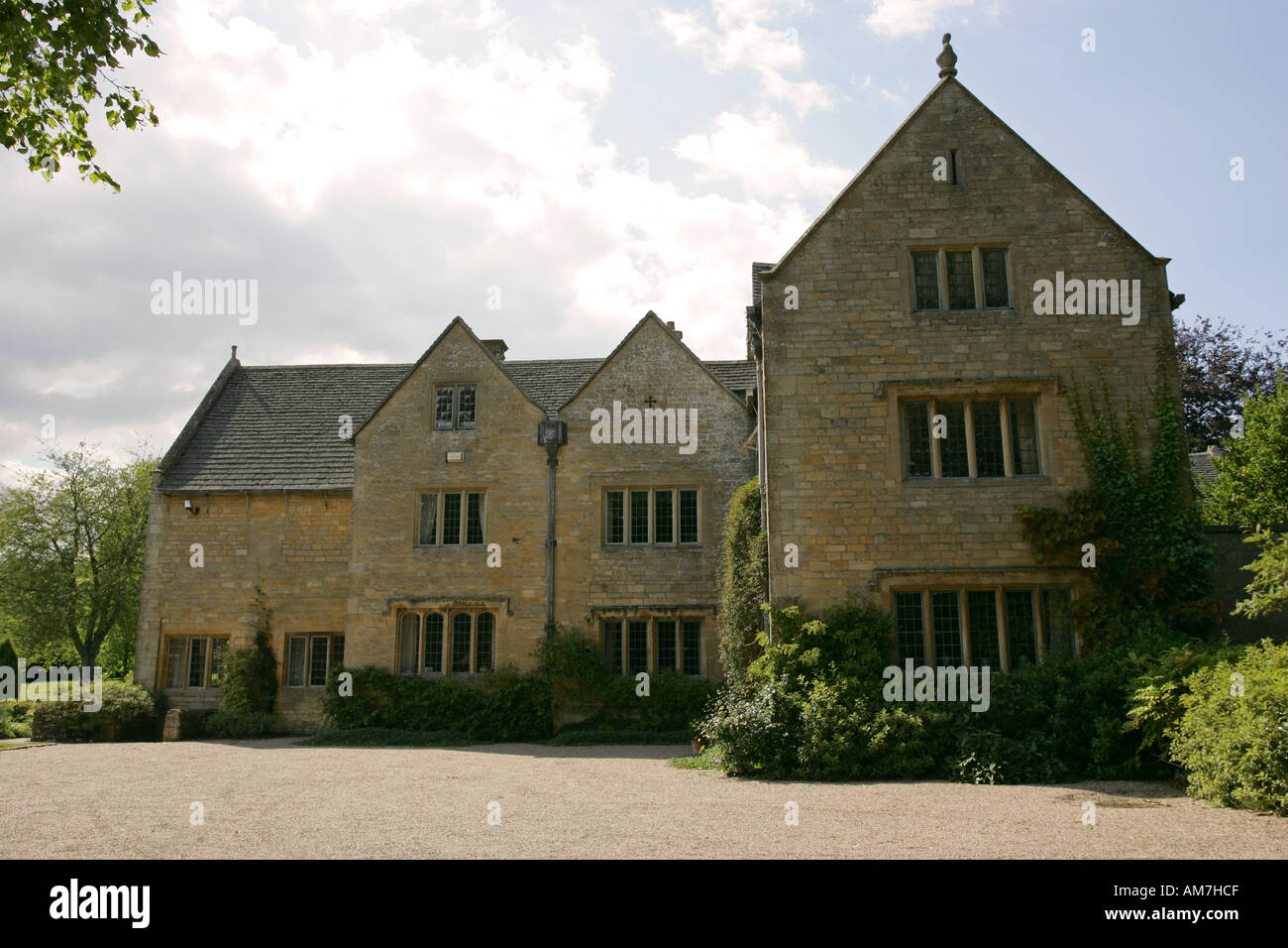 Typical quaint ancient Cotswold village manor mansion house Notgrove Manor near Bourton On The Water Gloucestershire England UK Stock Photo
