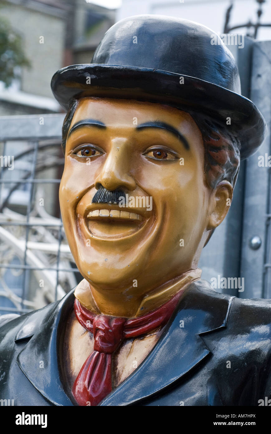 Face Life-size Effigy Charlie Chaplin Stock Photo