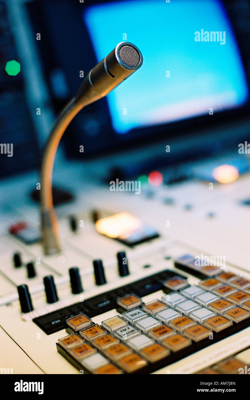 TV studio, producer's desk Stock Photo Alamy