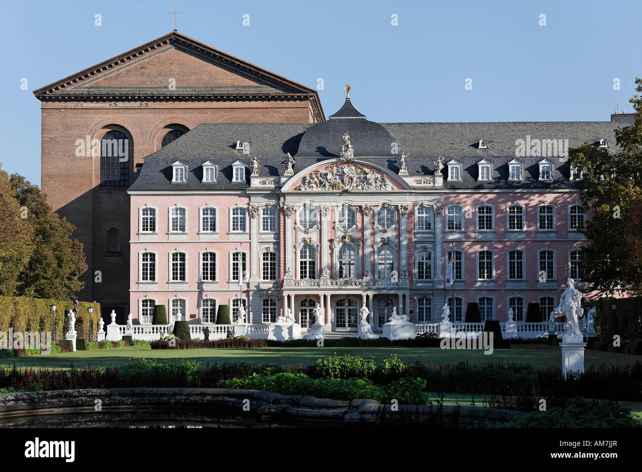 Palace of the prince elector, Basilika, Trier, Rhineland-Palatinate, Germany Stock Photo