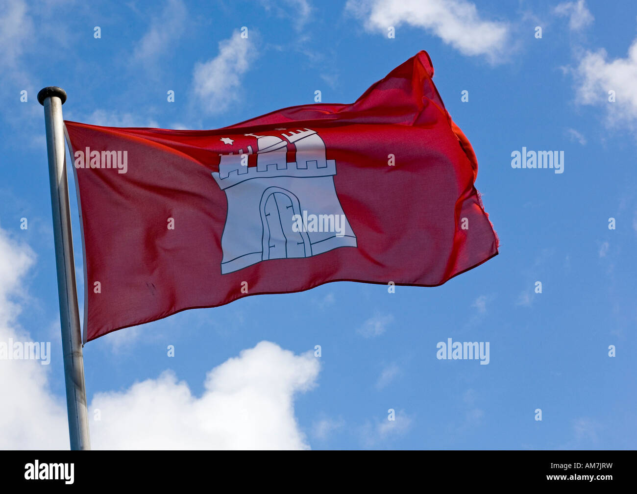 Flag of Hamburg, Germany Stock Photo