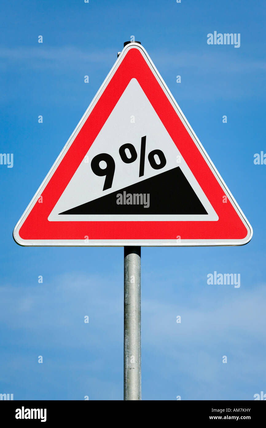 9 % profit tax dividend gain increase gradient - symbolic picture - series Stock Photo