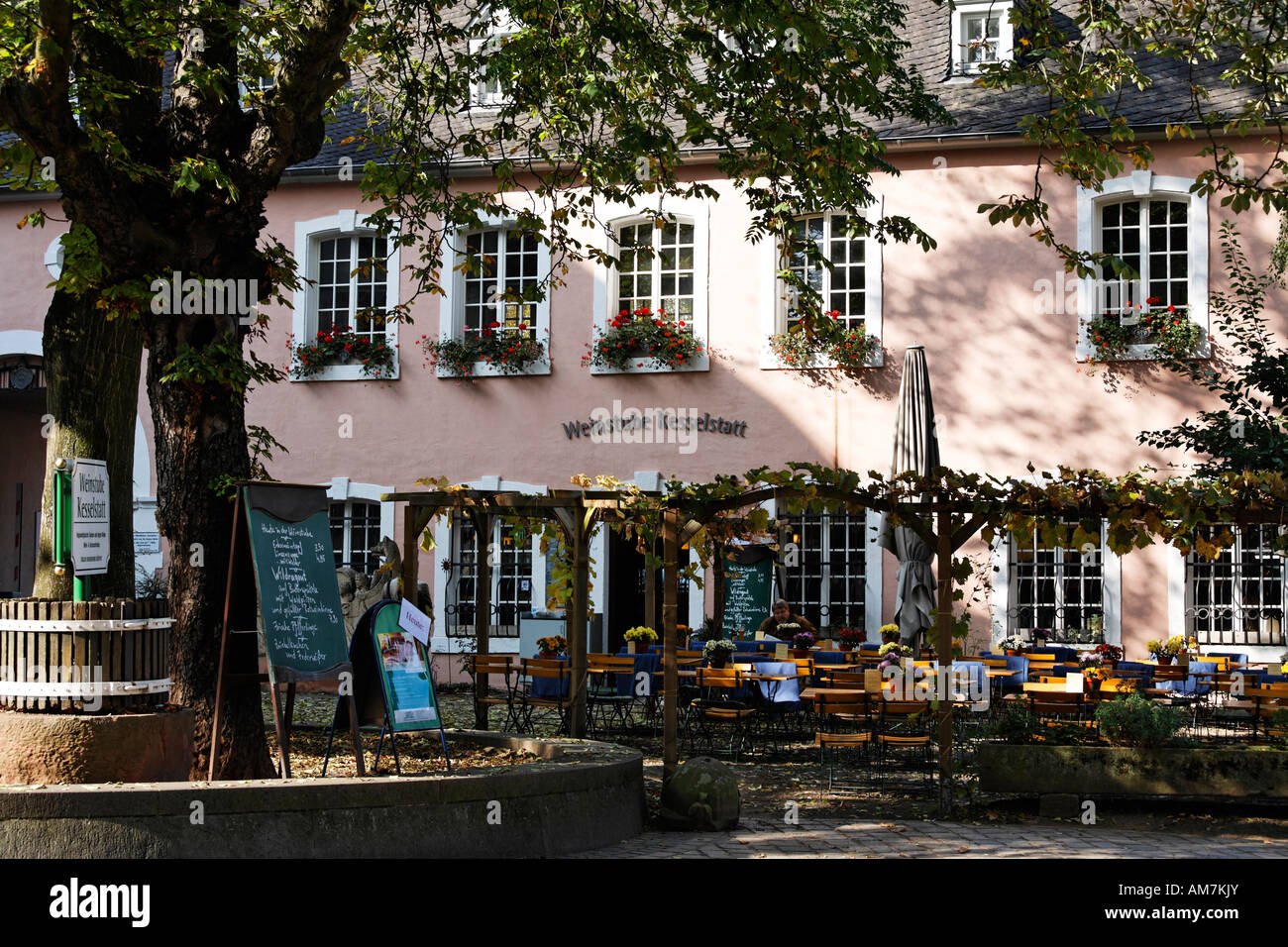 Wine tavern at the historic palace Kesselstatt, Trier, Rhineland-Palatinate, Germany Stock Photo