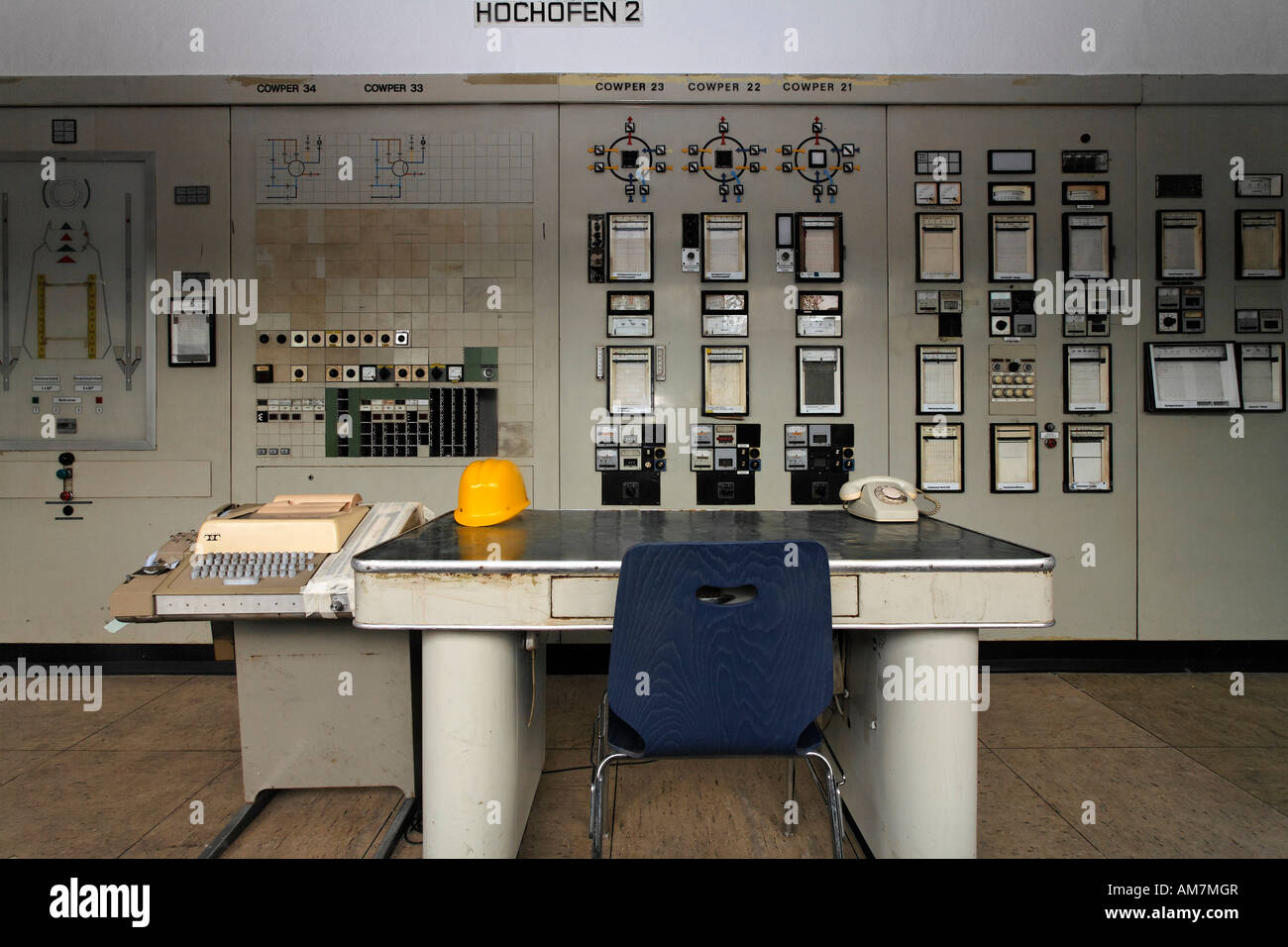 Control room of the blast furnace, disused ironworks Henrichshuette,  industrial museum, Hattingen, NRW, Germany Stock Photo - Alamy