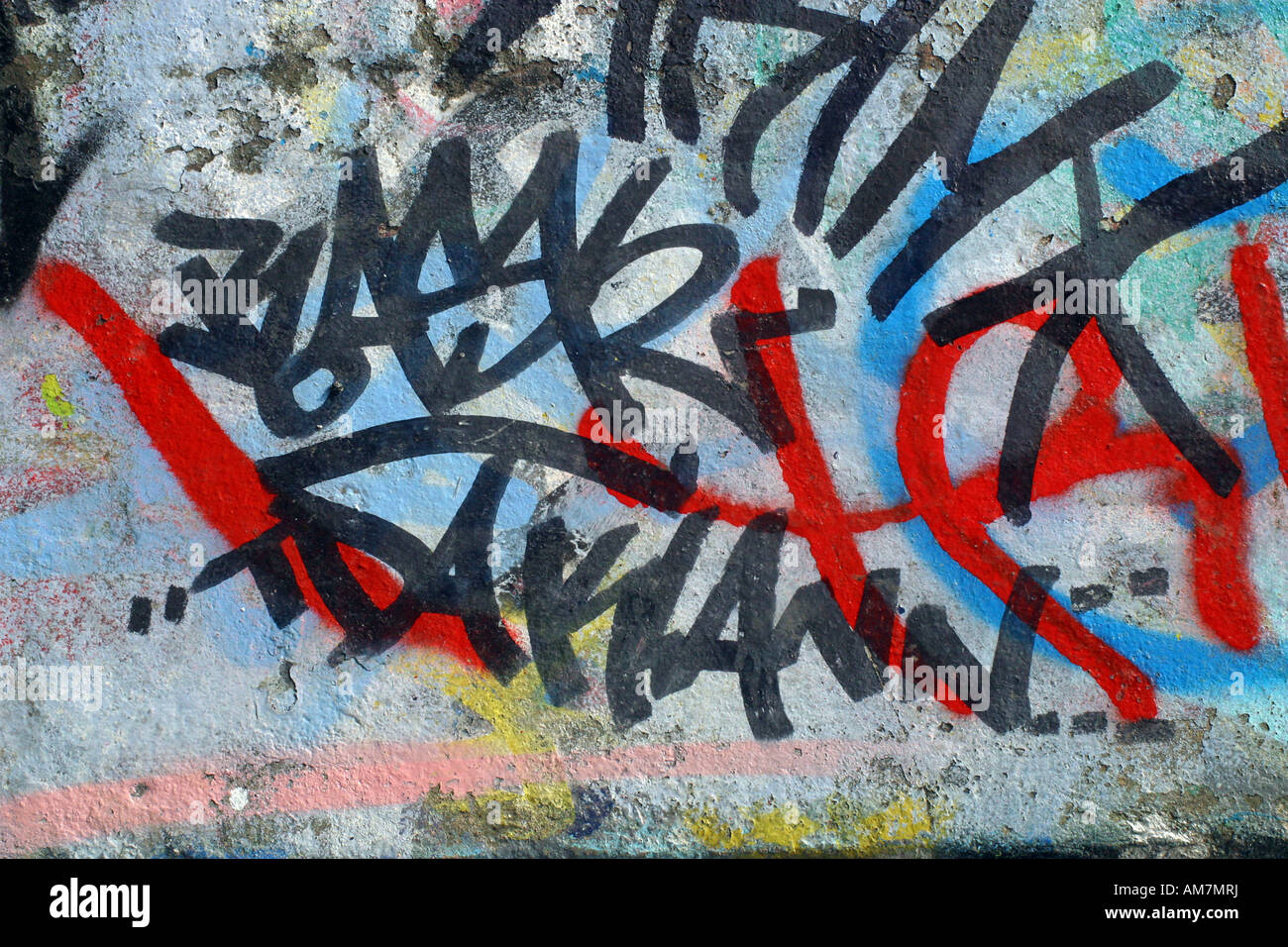 Graffiti is street art spray painting, art or a crime Stock Photo