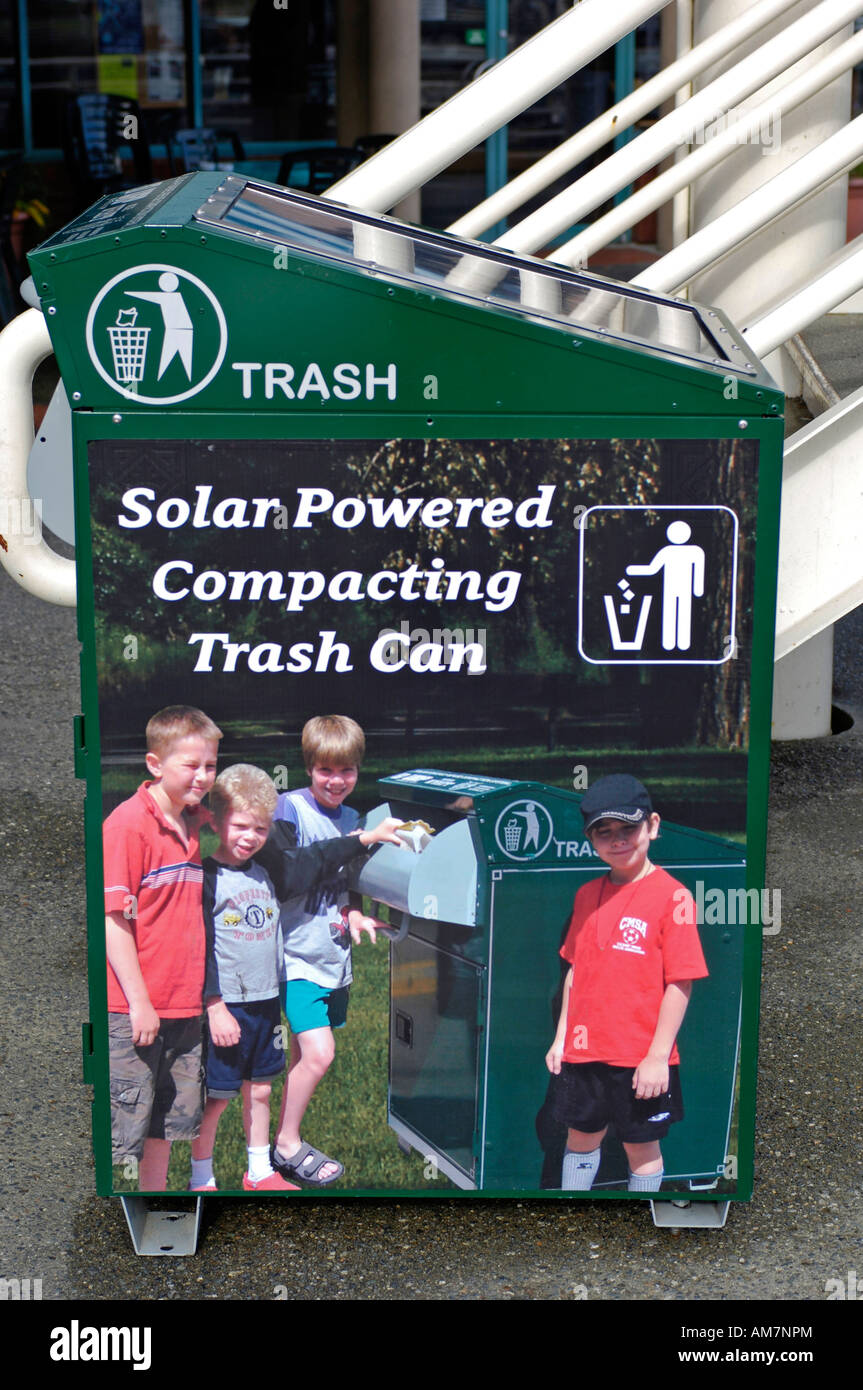 Solar Powered Compacting Trash Can Nanaimo Harbour City Sea Front
