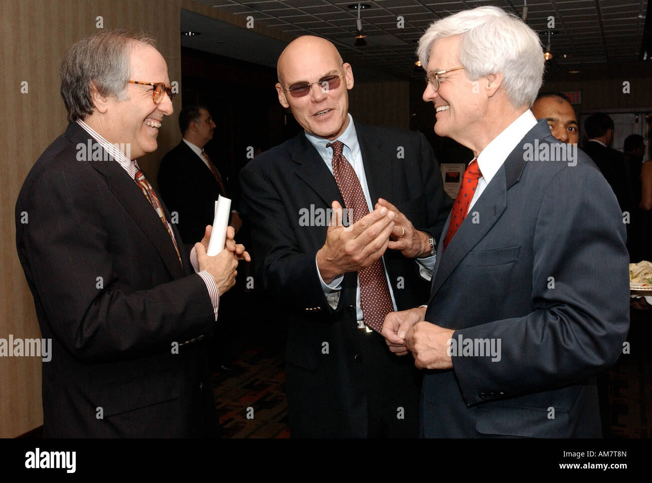 Robert Barnett Carville s Attorney James Carville of the HBO series K Street and Al Hunt speak during the reception before the 1 Stock Photo