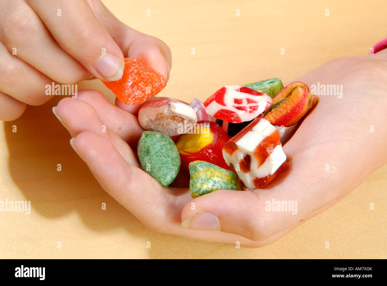 Variety of colorful candies Stock Photo