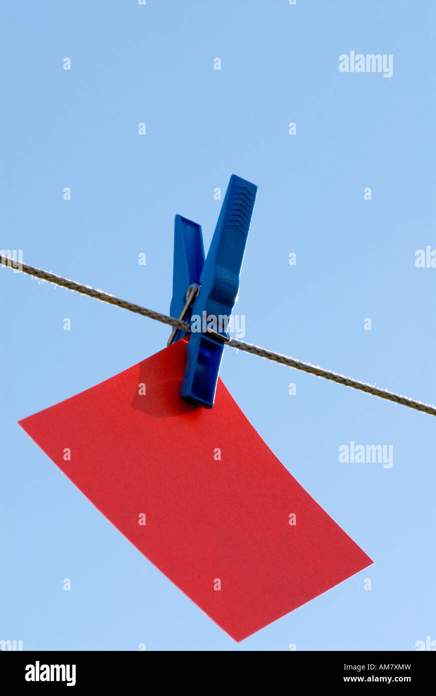 Notes on a clothesline Stock Photo - Alamy