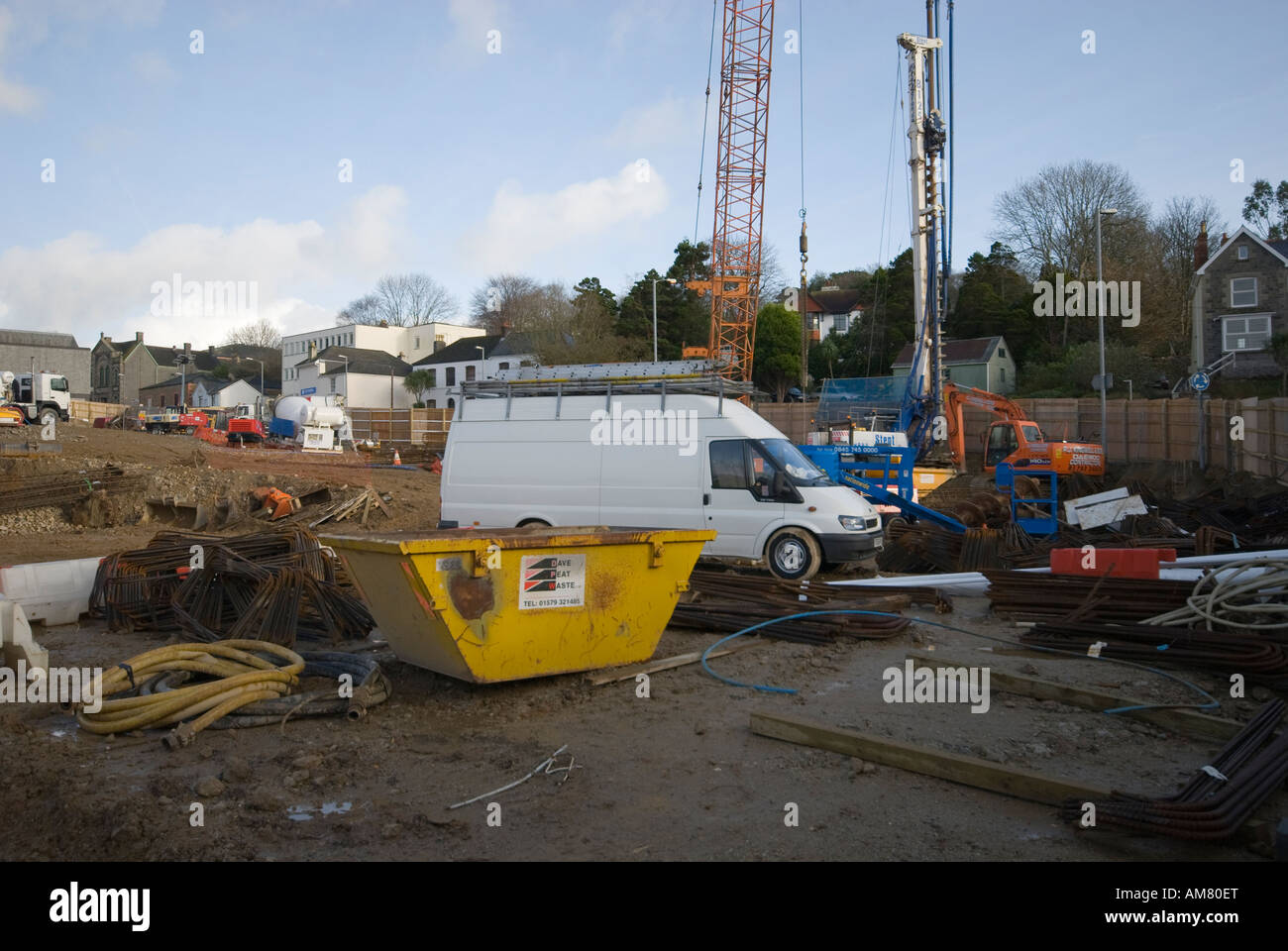 St Austell town centre as work starts on the redevelopment 2007 Stock Photo