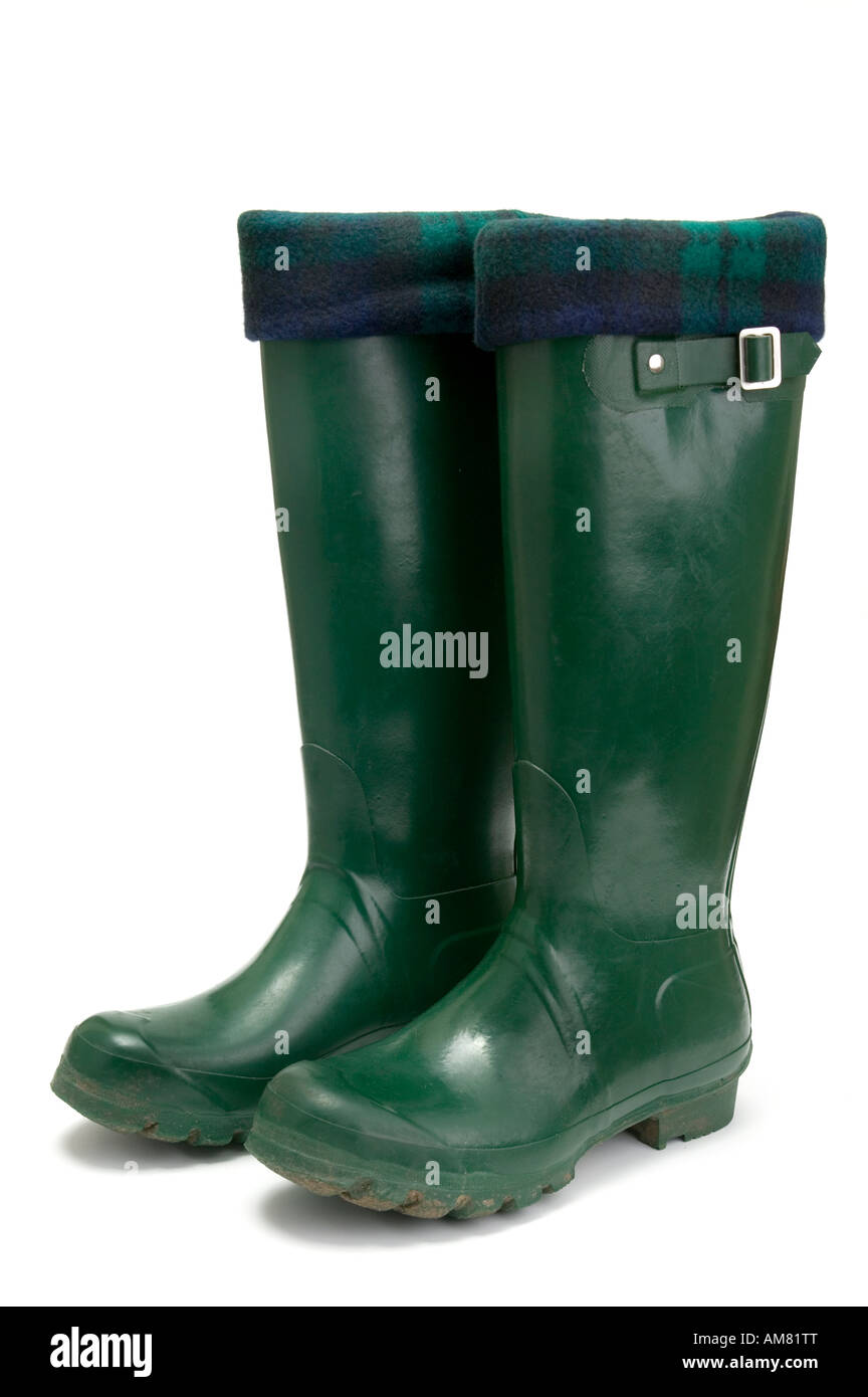Green Wellington boots Stock Photo