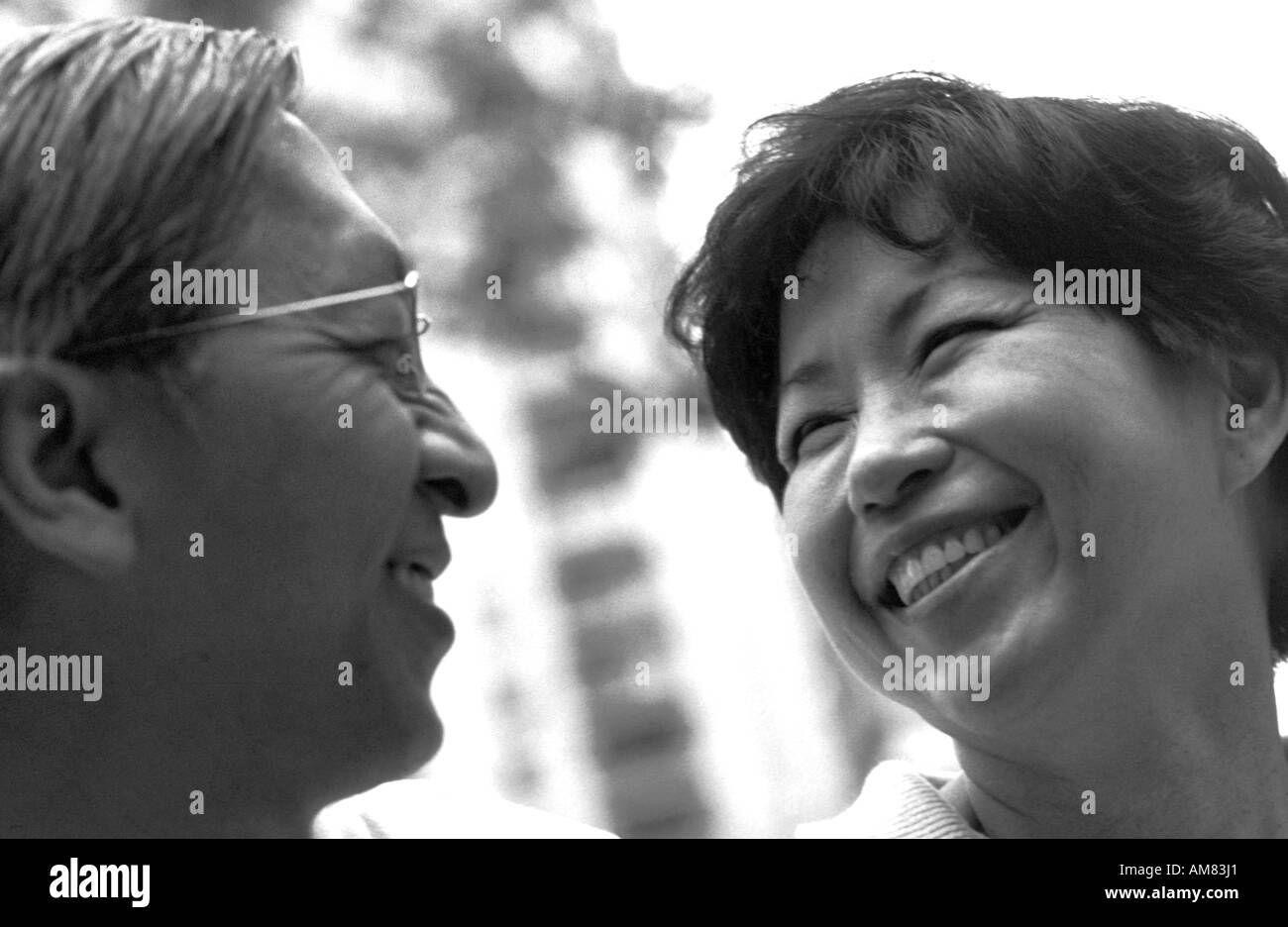 Smiling mature couple fun Black and White Stock Photos & Images - Alamy