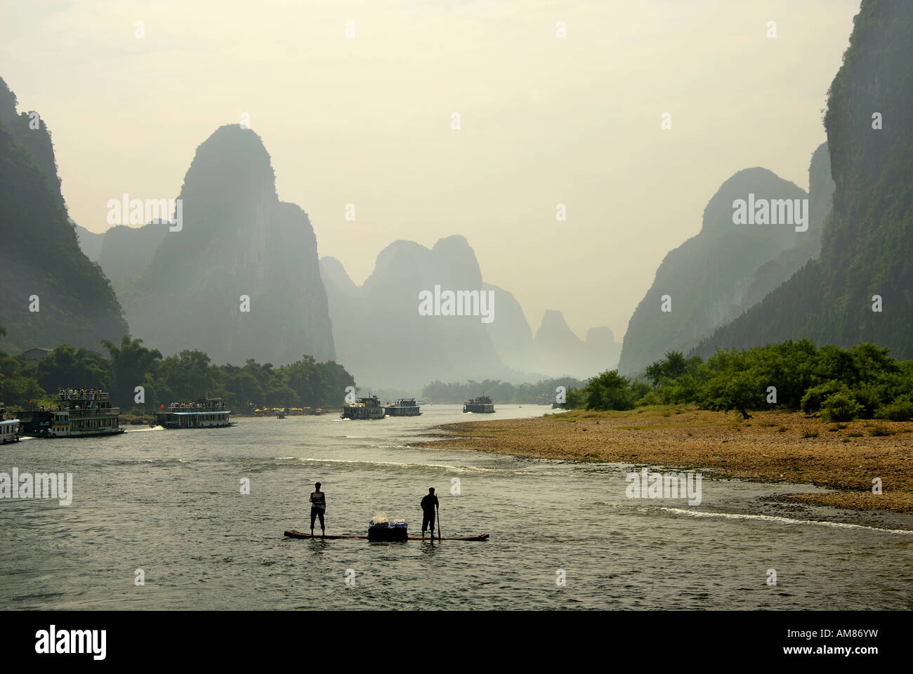 Li River Scenery Guilin China Stock Photo