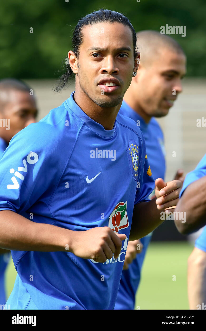 Ronaldinho, Belkaw Stadion, training of the brazilian national team, Bergisch Gladbach, North Rhine-Westphalia, Germany Stock Photo