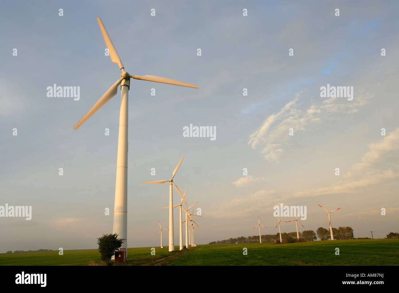 Wind energy plant, Mecklenburg-Western Pomerania, Germany Stock Photo