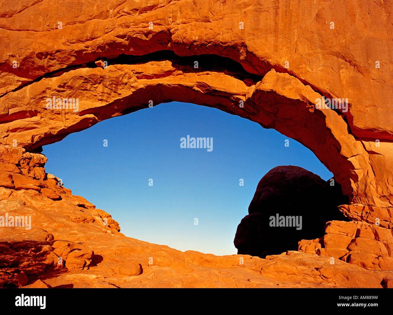 North window in Arches National Park Utah Stock Photo