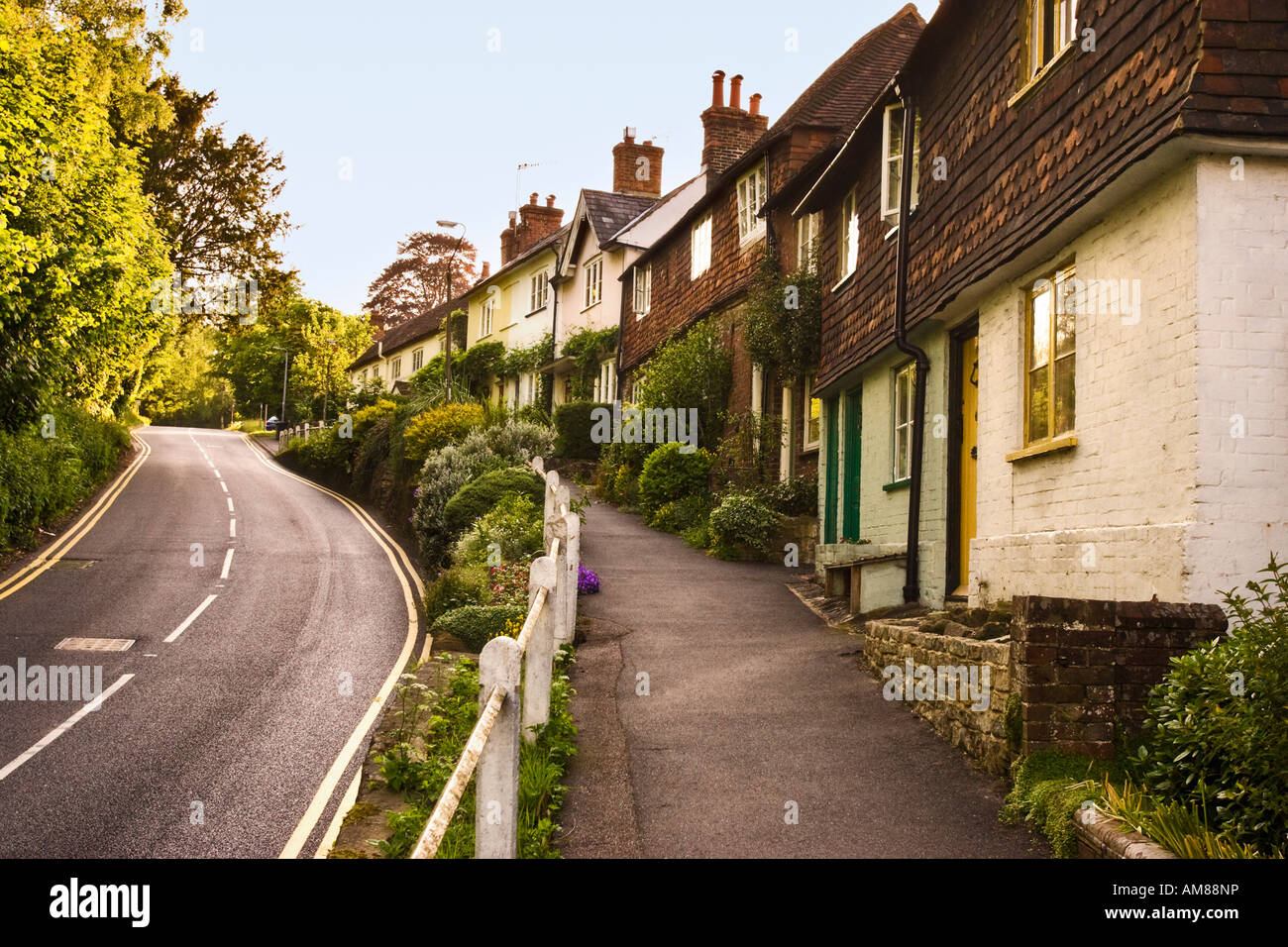 Old cottages on Shepherds Hill in Haslemere, Surrey, England, UK Stock