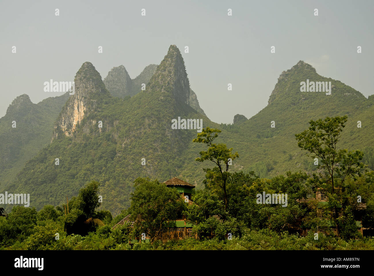 Guilin Li River Landscape China Stock Photo
