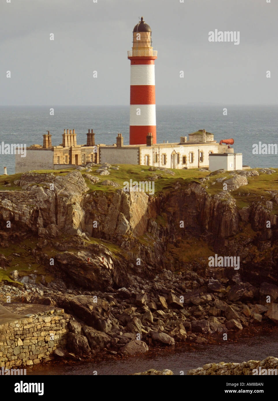 Eilean Glas Lighthouse, Isle of Scalpay, near Isle of Harris, Outer Hebrides, Western Isles, Scotland, United Kingdom Stock Photo