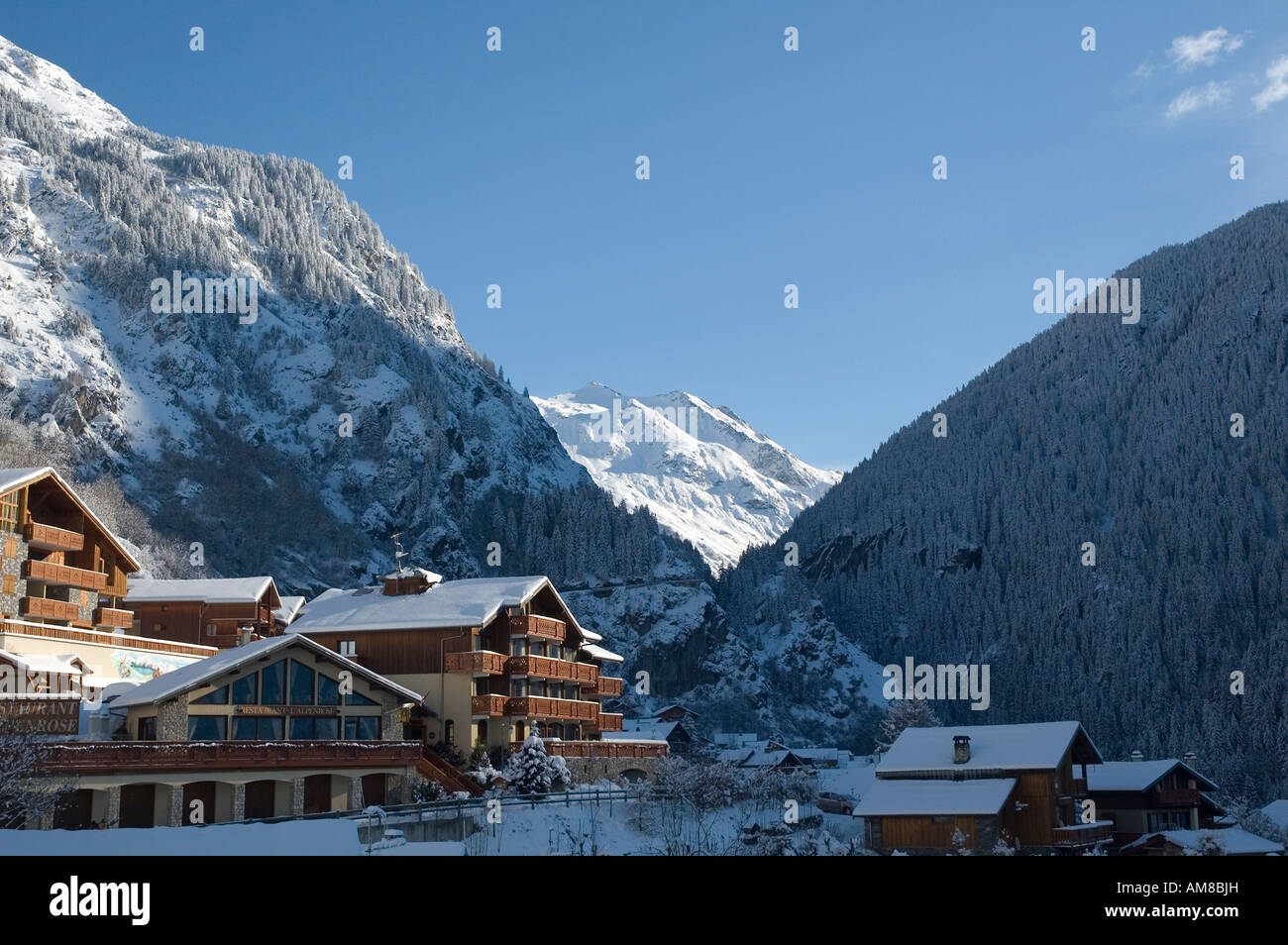 Ski Chalets in Champagny en Vanoise Champagny le Bas Europe France French Alps Stock Photo