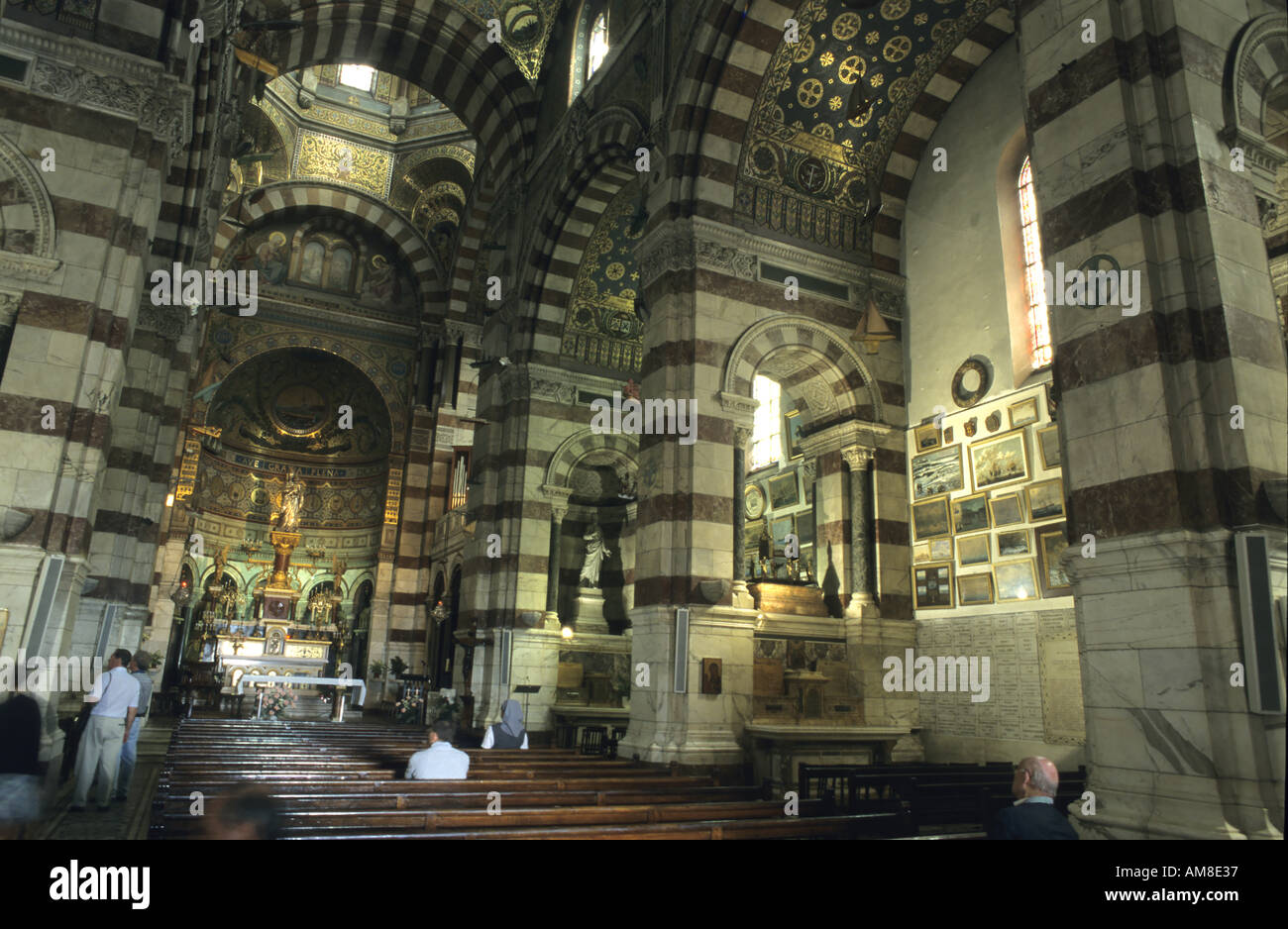France Marseille Inside Notre Dame De La Garde Basilica Stock Photo