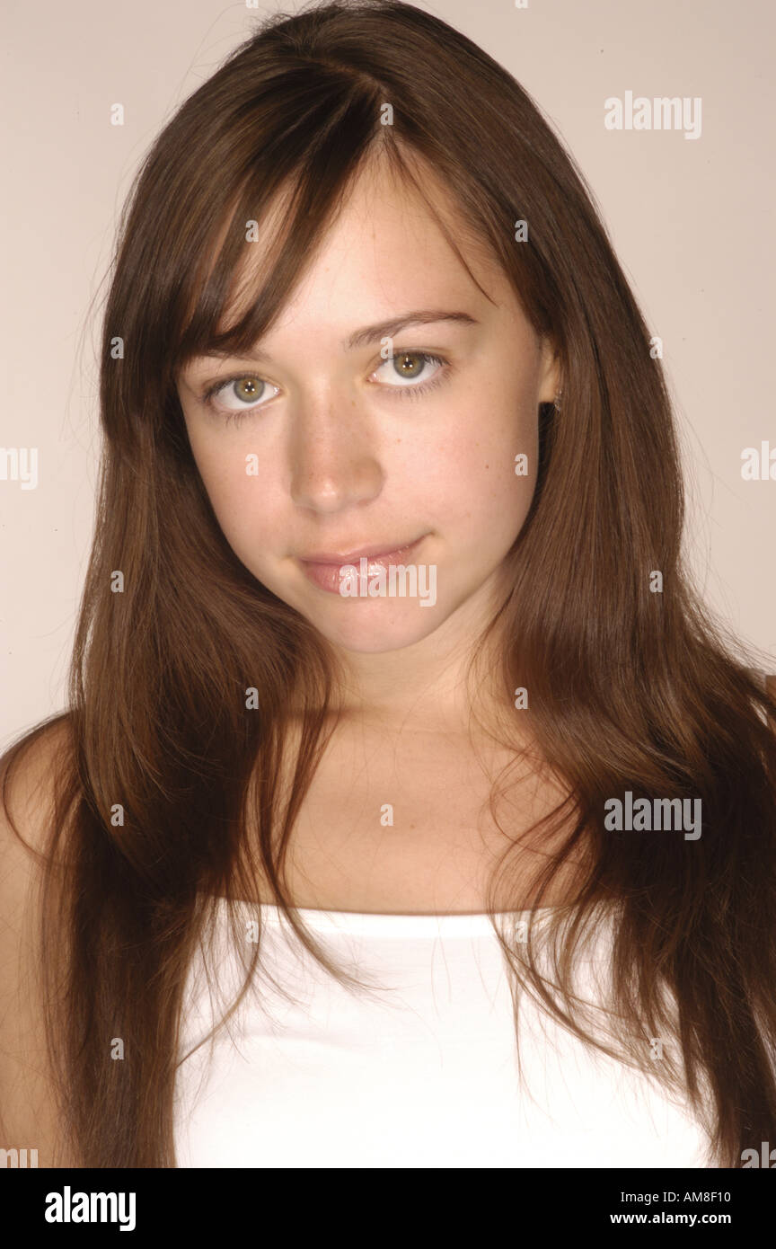 Teenager dark hair attractive  Model Released Shoot No 3272 Stock Photo