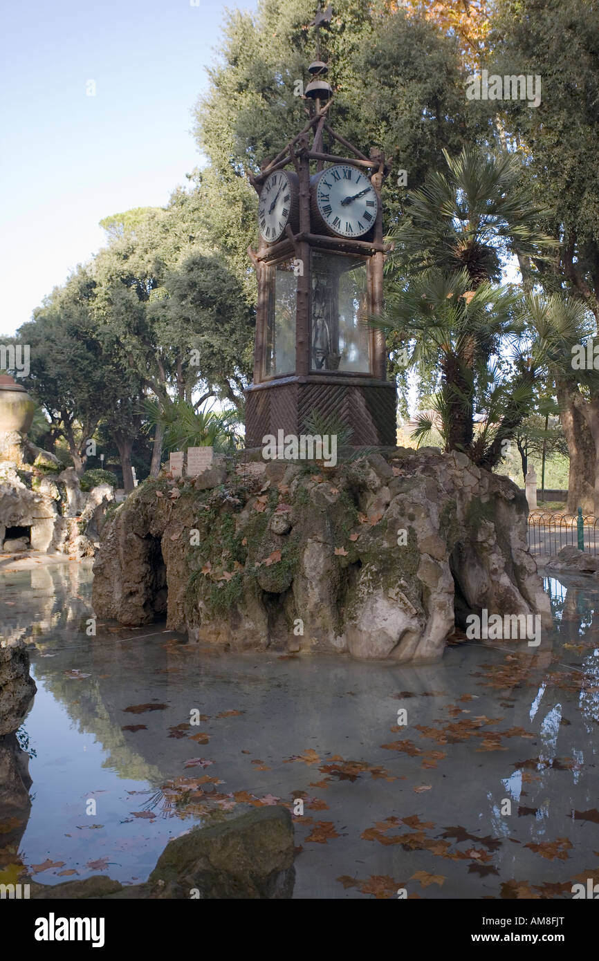 Pincio Gardens water clock, Rome, Italy Stock Photo Alamy