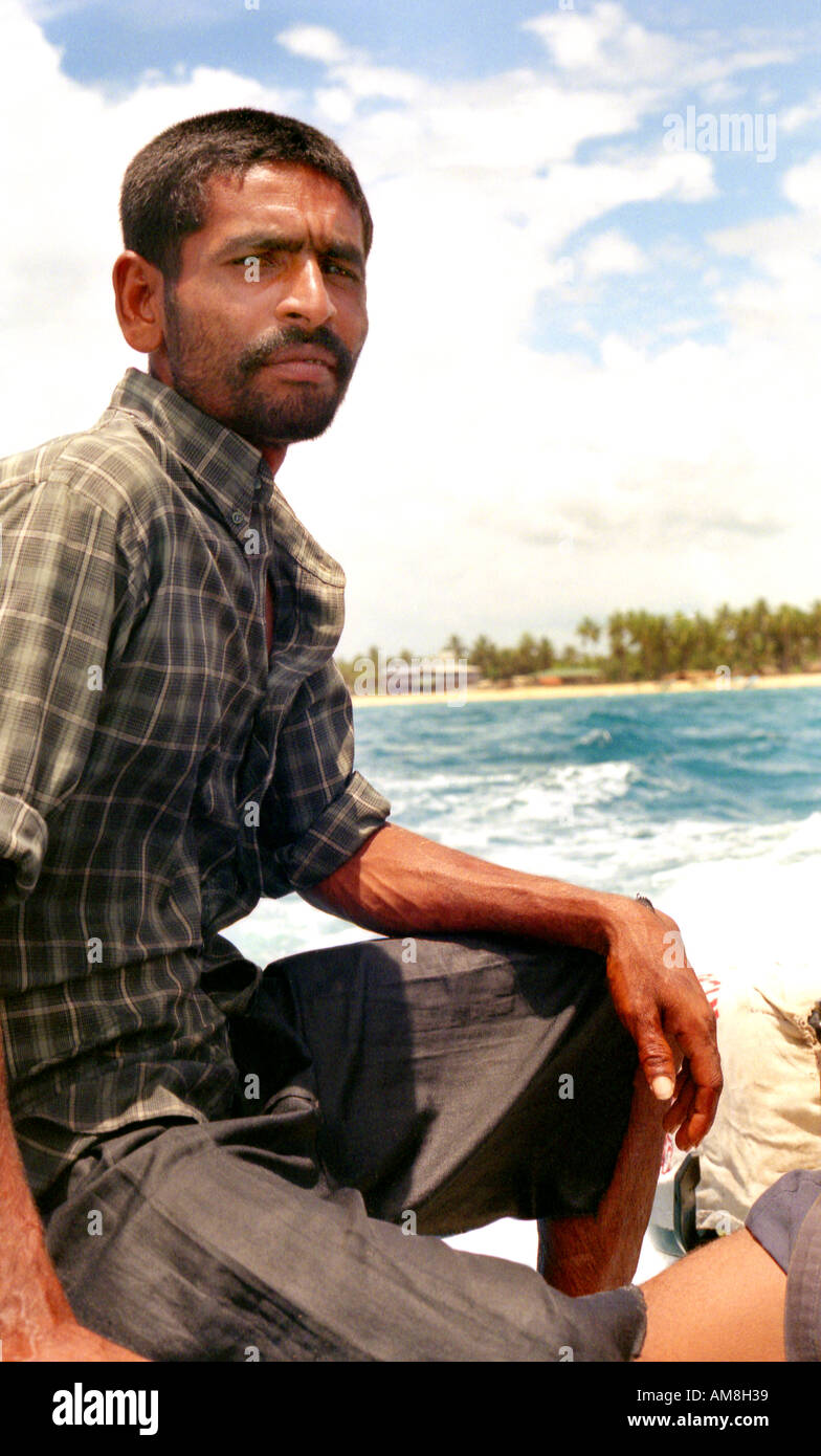 Boatman, Pigeon Island, Sri Lanka Stock Photo