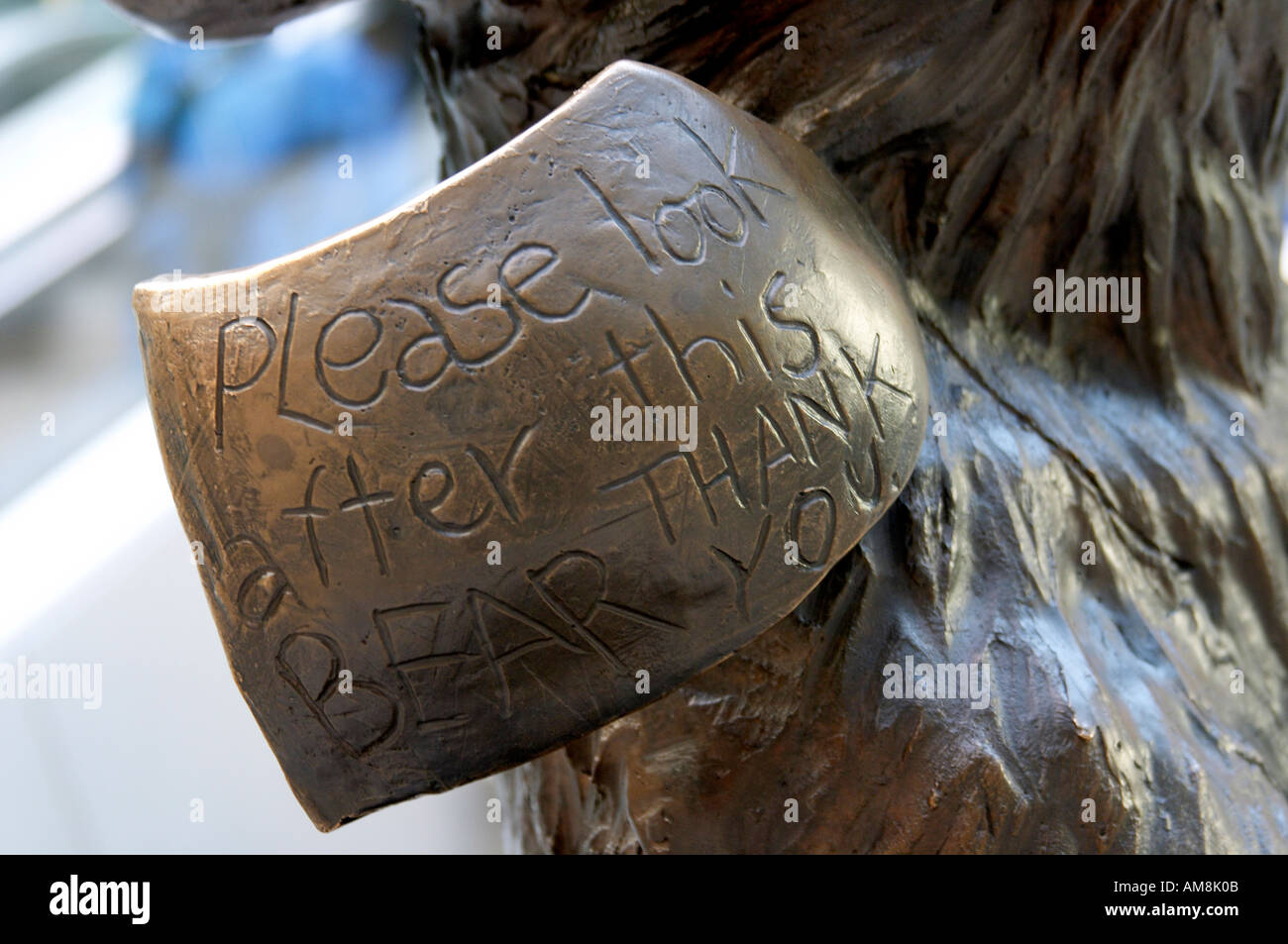 Paddington Bear sculpture statue in Paddington Station London W2