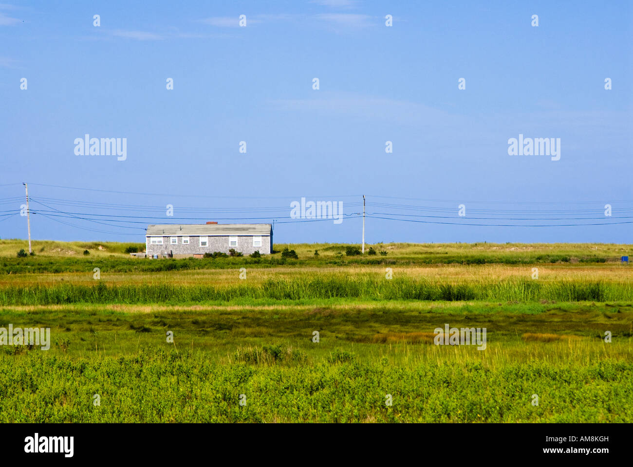 Beachfront house and wetlands Eastham Cape Cod MA Stock Photo Alamy