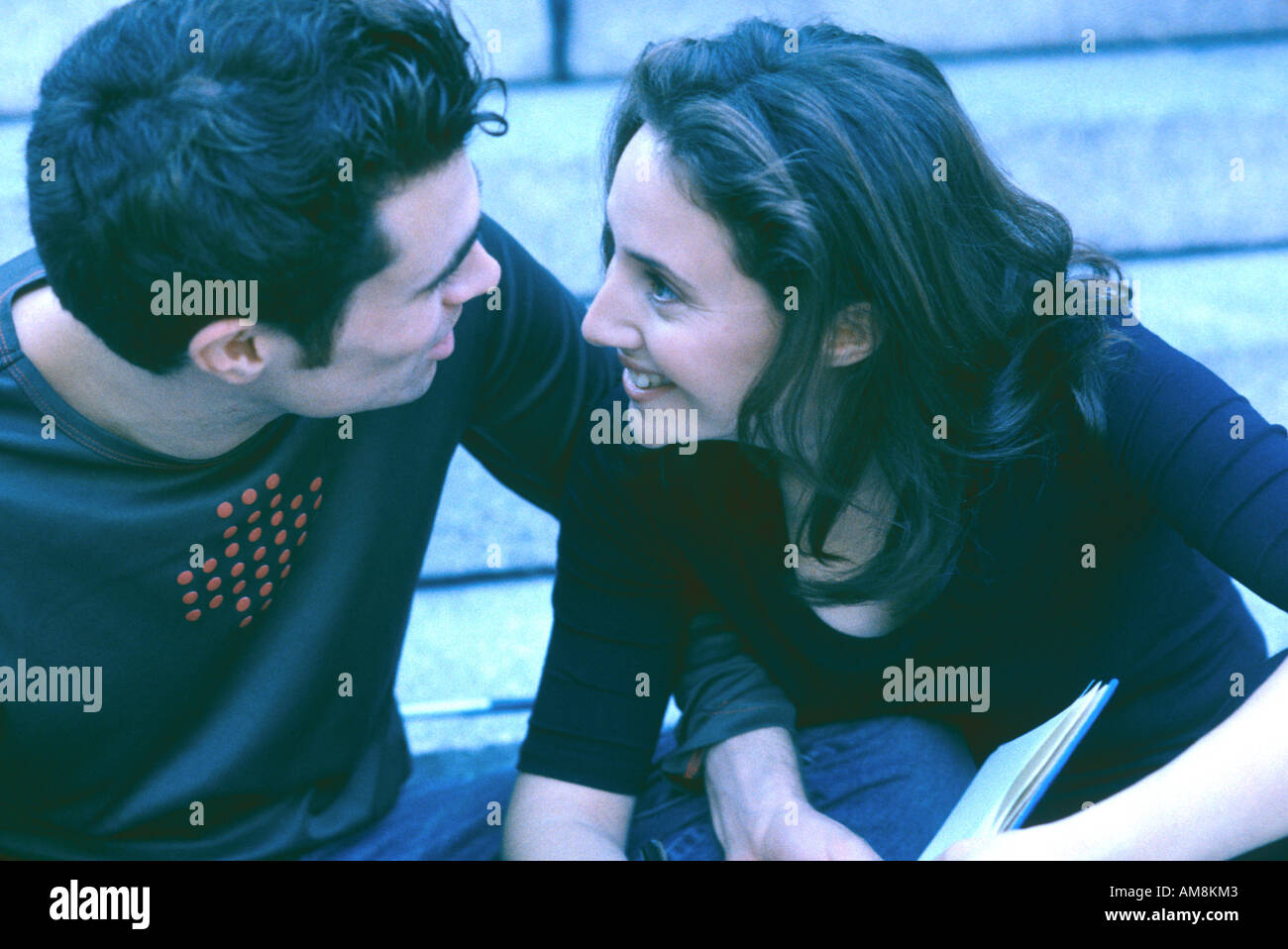 Young couple smiling Stock Photo