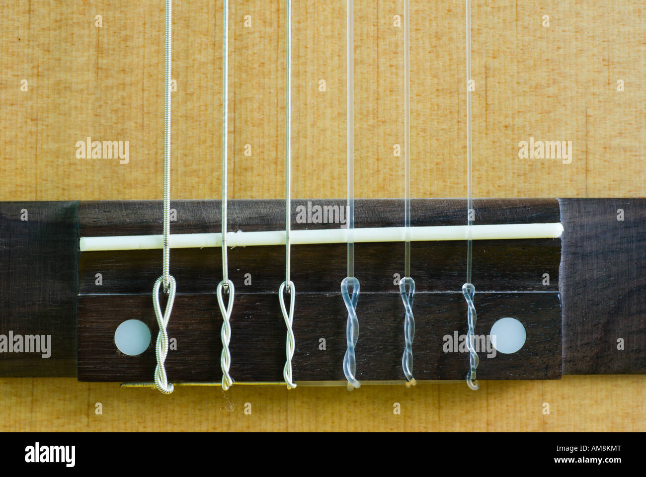 Bridge and top of a classical guitar Stock Photo Alamy