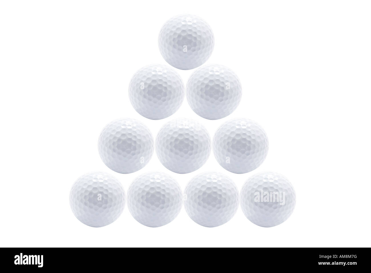 Golf Balls on White Background Stock Photo - Alamy