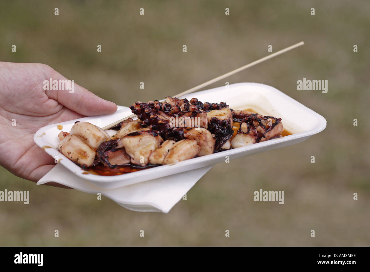 Fried octopus Stock Photo