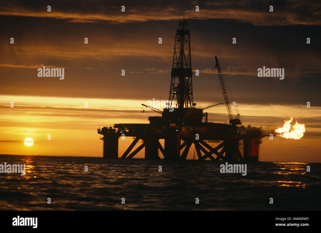 Offshore Drilling and Exploration Rig Stock Photo