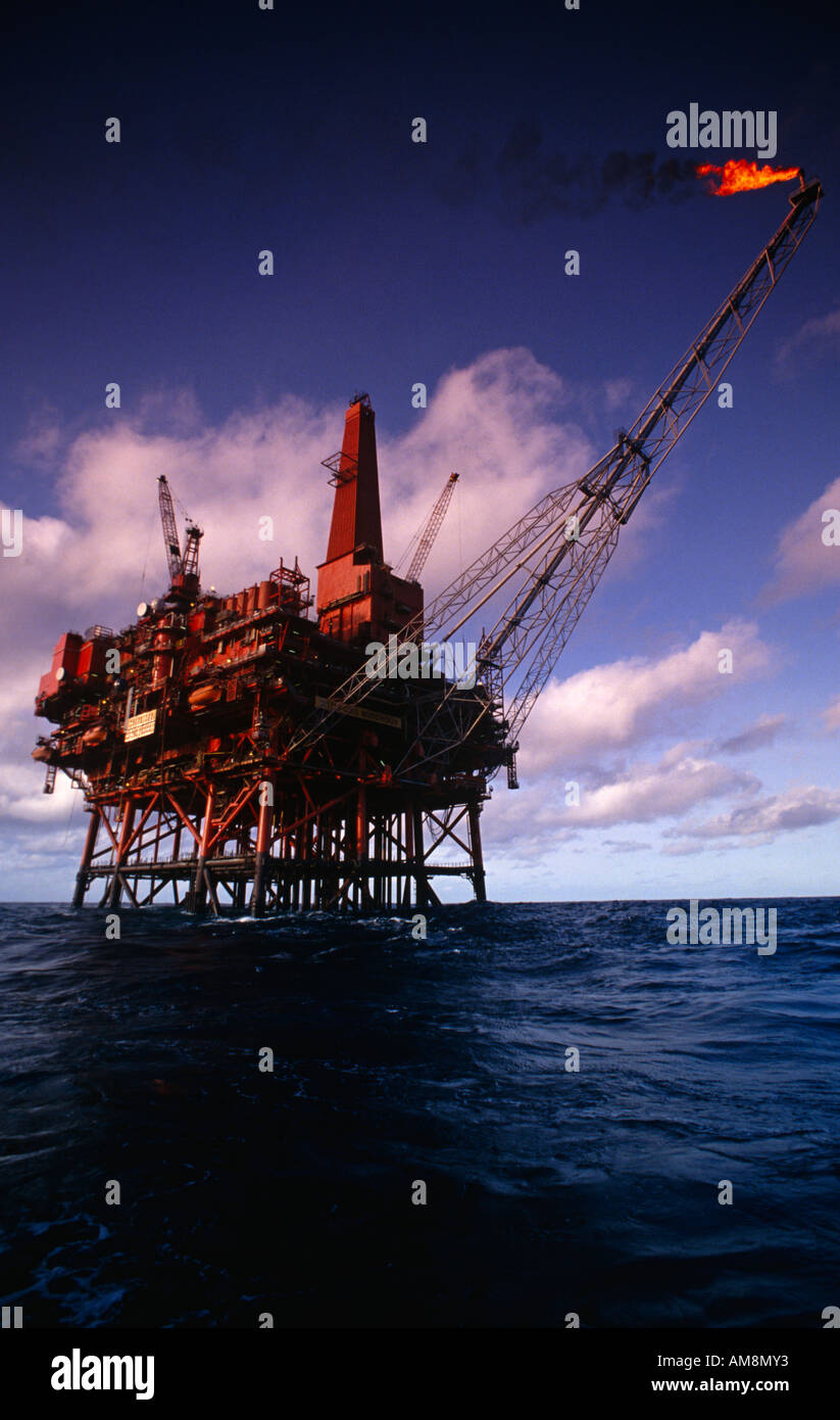 North sea oil and gas platform Stock Photo