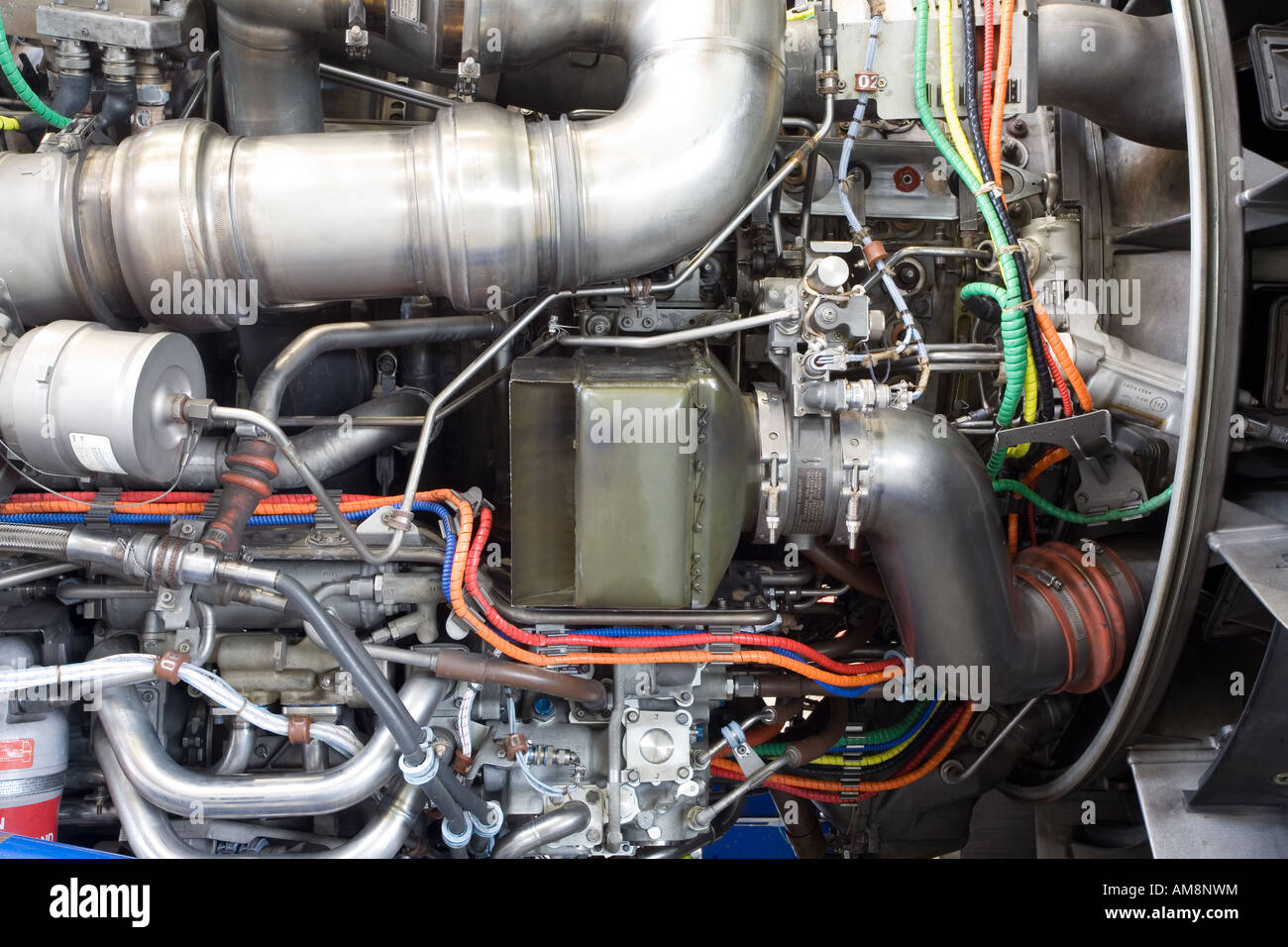 Aircraft jet engine detail Stock Photo