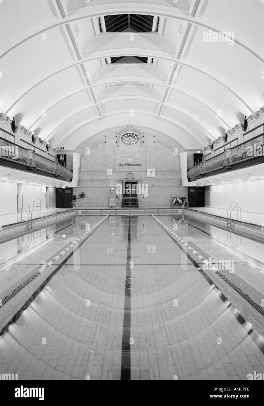 London United Kingdom The Porchester Swimming Pool Stock Photo