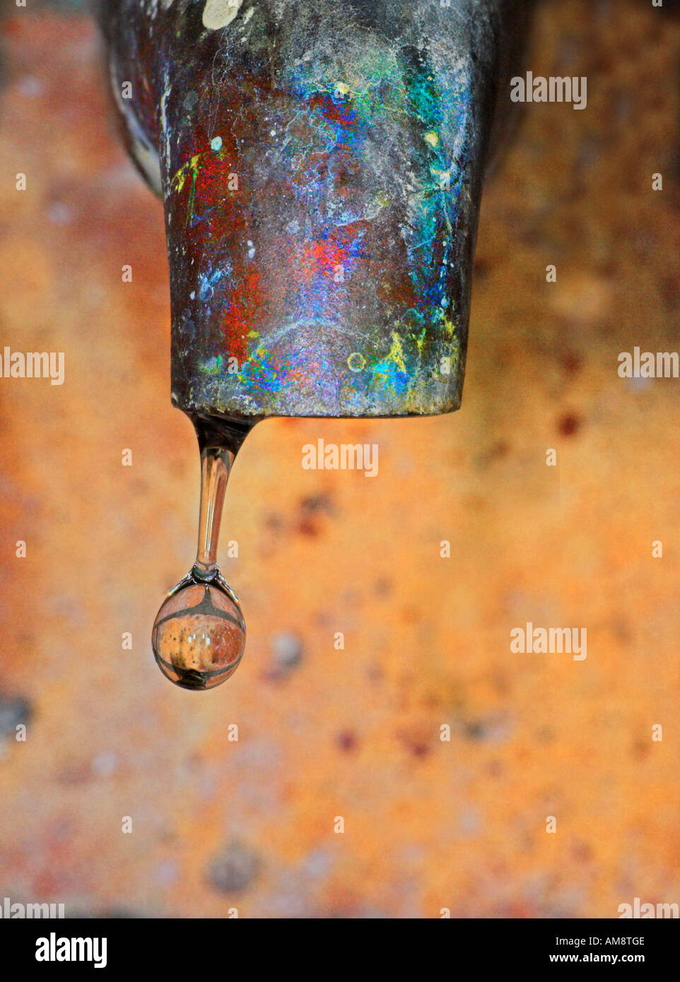 Dripping Tap Interior Detail Housing Wales Stock Photo Alamy