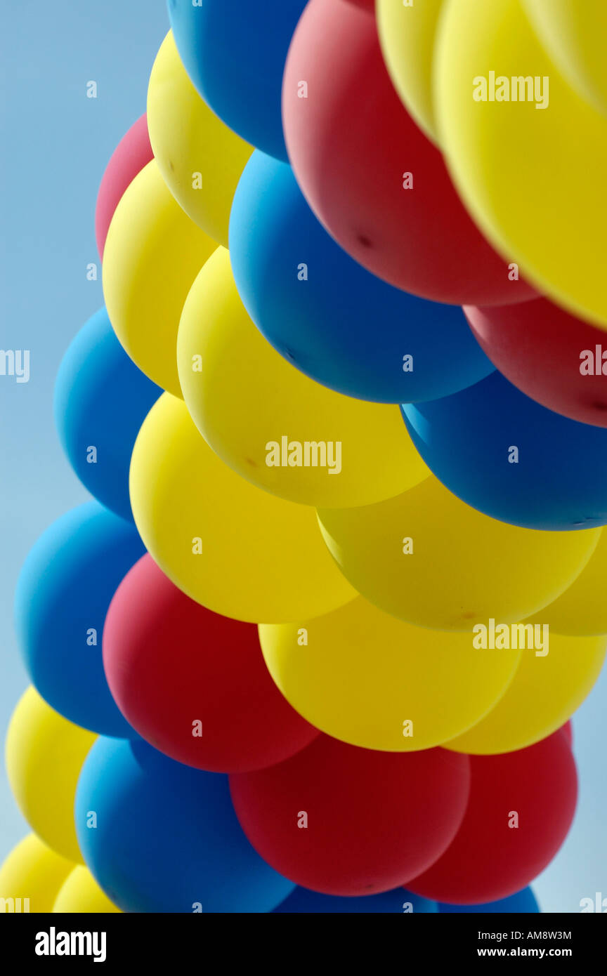Yellow blue color balloons hi-res stock photography and images - Alamy