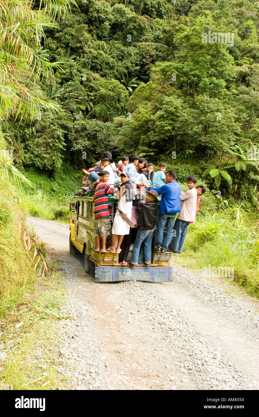 Overloaded transportion going to far flung villages Stock Photo