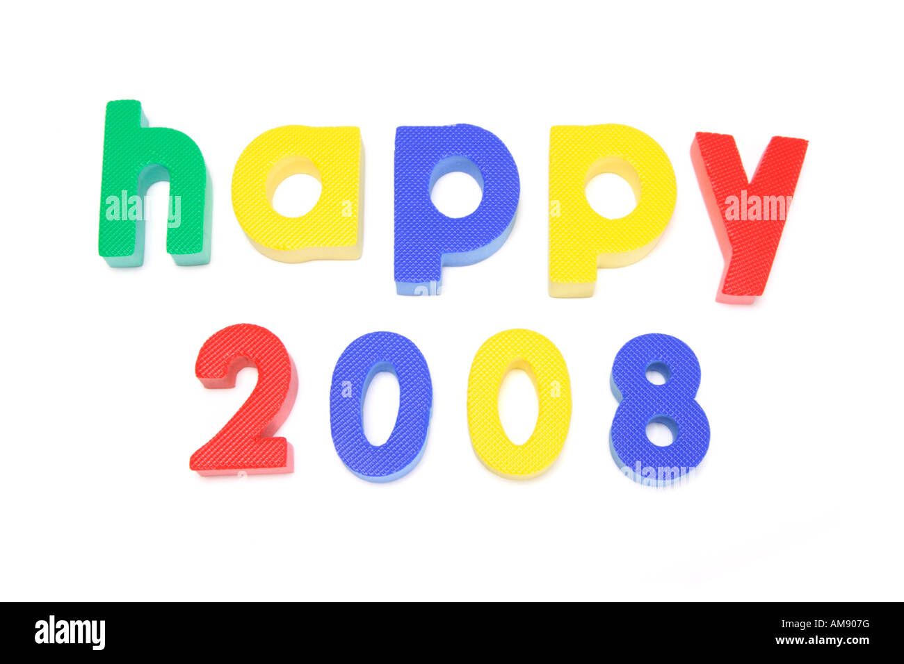 Happy 2008 on White Background Stock Photo