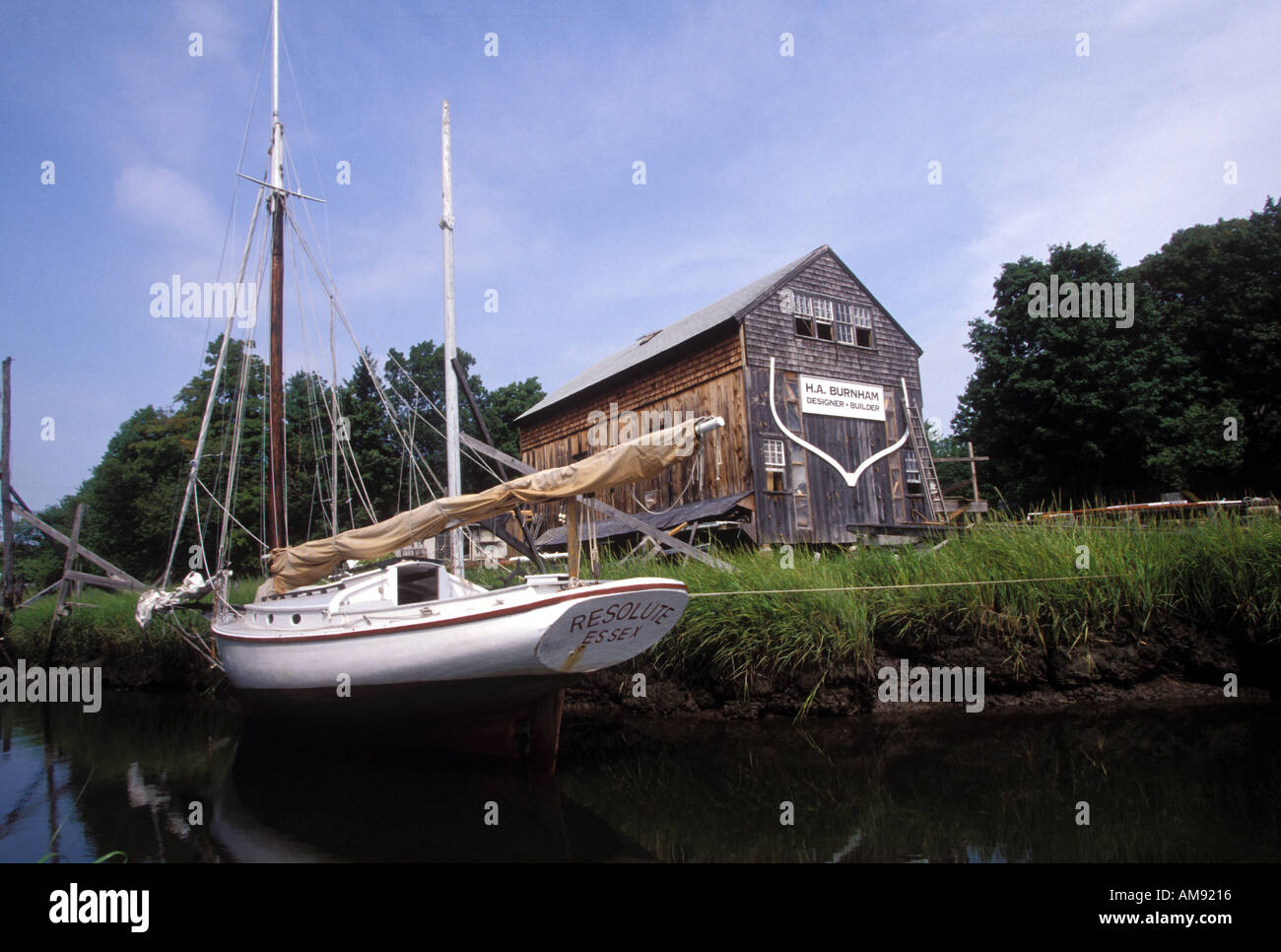 Boat Builder Shop Essex Massachusetts Stock Photo