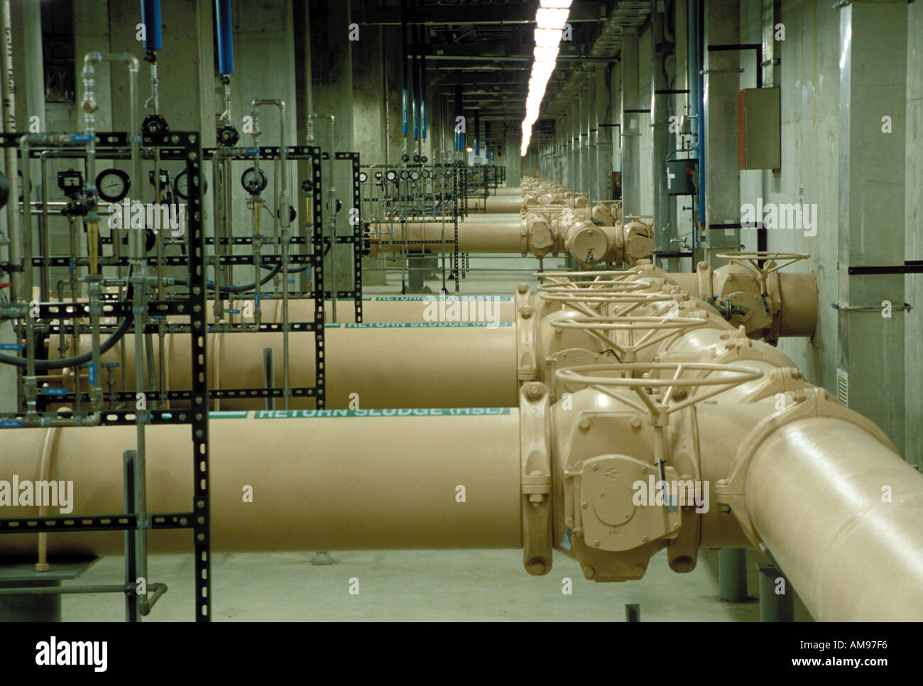 Infrastructure at Water Treatment Facility Stock Photo Alamy
